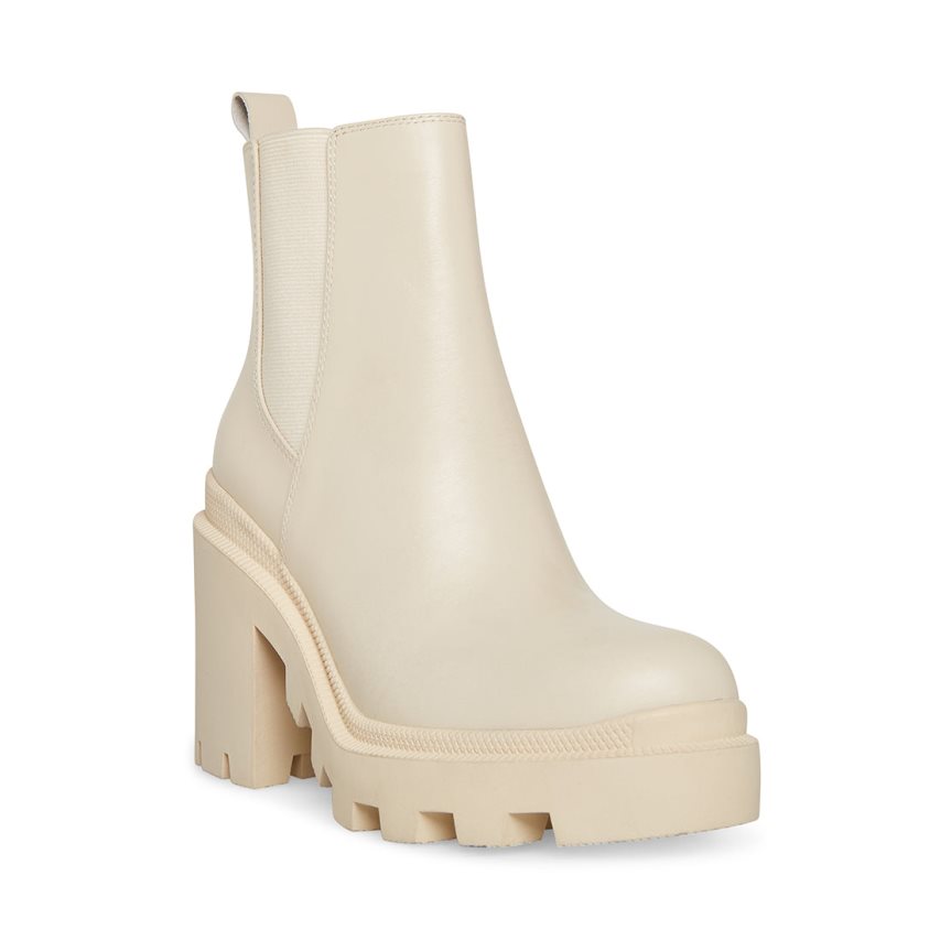 Botines Steve Madden Roxie Cuero Mujer Creme | ES FW0913